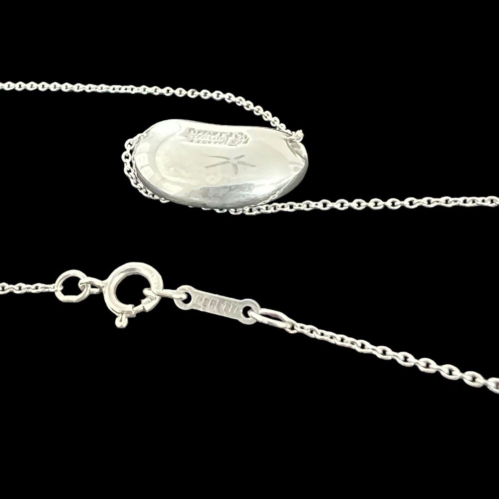 Tiffany & Co Elsa Peretti Bean Pendant in Sterling Silver 18mm on 16” Chain - Picture 8 of 13